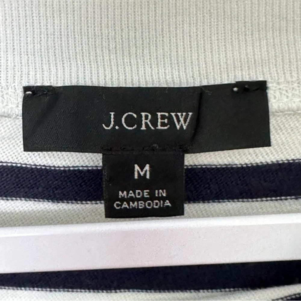 J Crew Long-sleeve slub cotton T-shirt in stripe size Medium